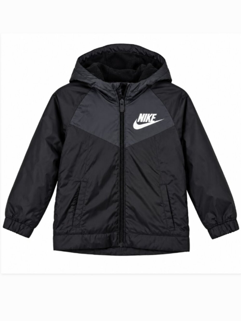 Nike Kids Black Hooded Full Zip Jacket Size 6-7 Years Large